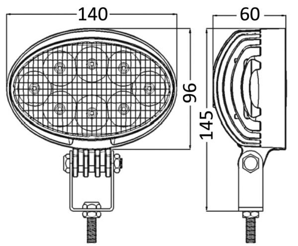 HD LED-Scheinwerfer für Roll-Bar, schwenkbar