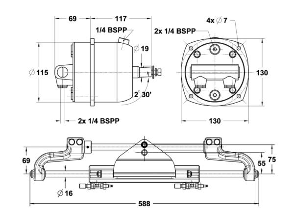 Hydraulische Lenkung LS 225 PRO - (Max. 166 kW / 225 PS)